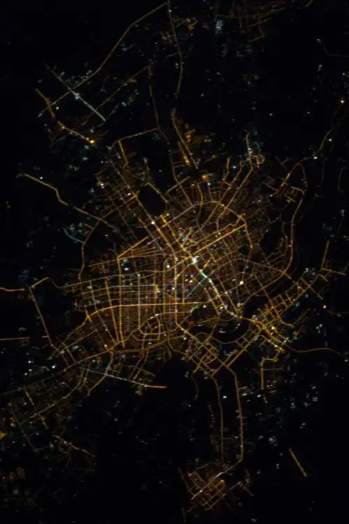 沈阳白天的卫星图(标注四个环路)