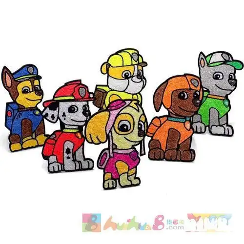 汪汪队8个狗狗简笔画彩色