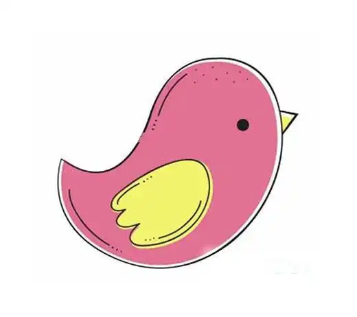 彩色小鸟的画法简单好看 涂色小鸟简笔画图片