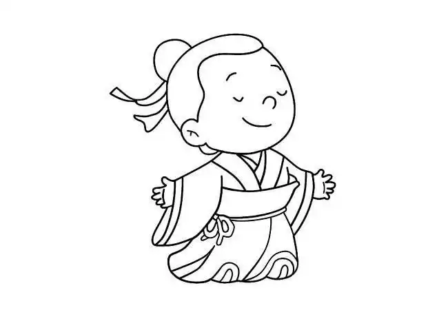 卡通曹冲简笔画全身画正面