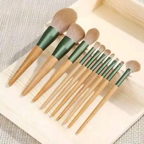 青萝10支木柄化妆刷初学者全套新手眼影刷子散粉刷修容美妆工具