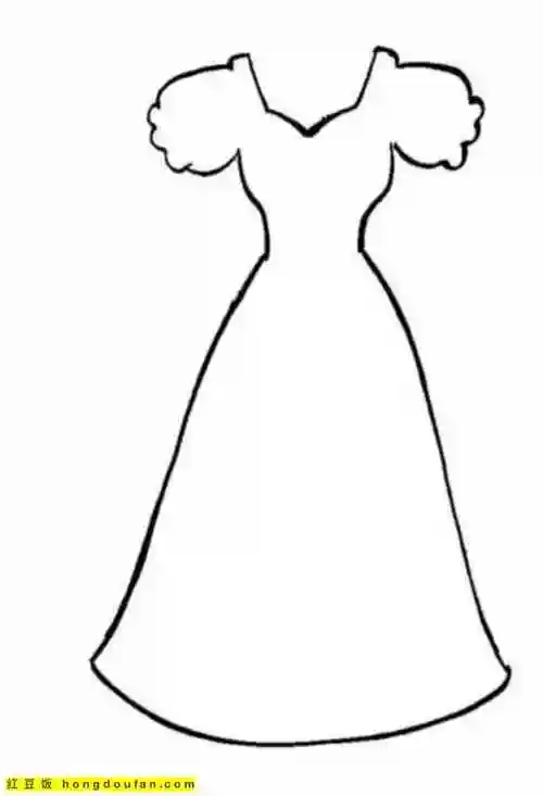 13张4到10岁女孩子最喜欢的芭蕾公主的裙子卡通涂色简笔画-红豆饭小