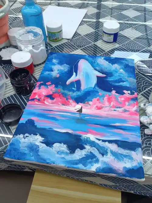 丙烯画鲸