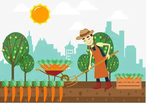 田野里的农民伯伯顶着火辣辣的太阳,留着汗辛勤的劳作.