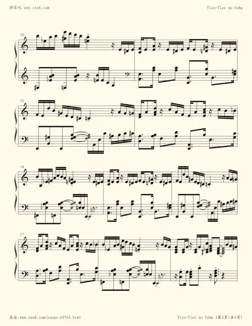 《雀鸟,钢琴谱》德昆哈·阿布鲁(五线谱 钢琴曲 指法)-弹吧|蛐蛐钢琴