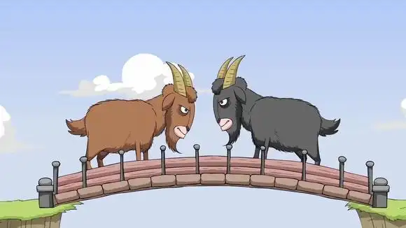 儿童动画片,两只山羊在打架,太有趣了