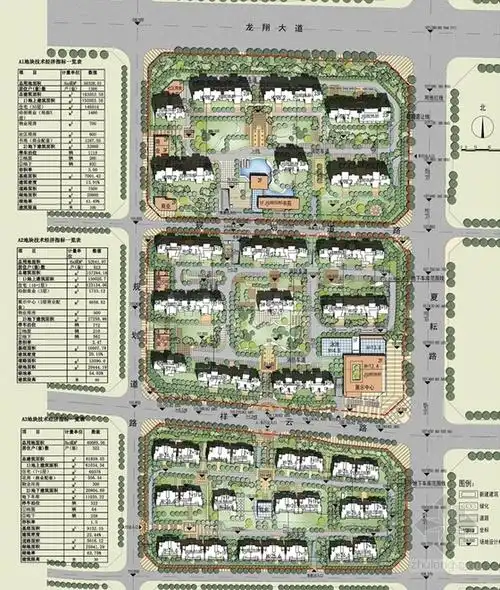 市中心地块现代风格高档住宅总平面图