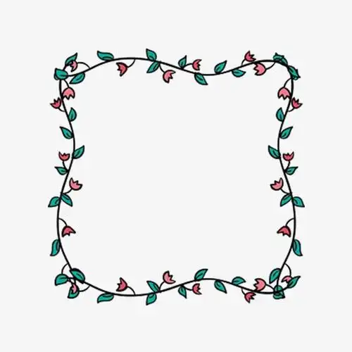 手绘画手绘花纹边框装饰画
