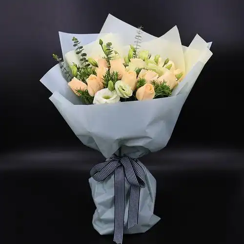 19朵香槟玫瑰花束武汉鲜花速递同城汉阳汉口武昌青山东西湖