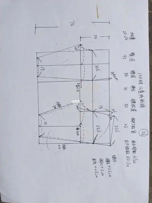 130尺码儿童防蚊裤裁剪图