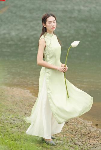 新中式旗袍改良奥黛款款复古文艺连衣裙茶服旗袍长裙