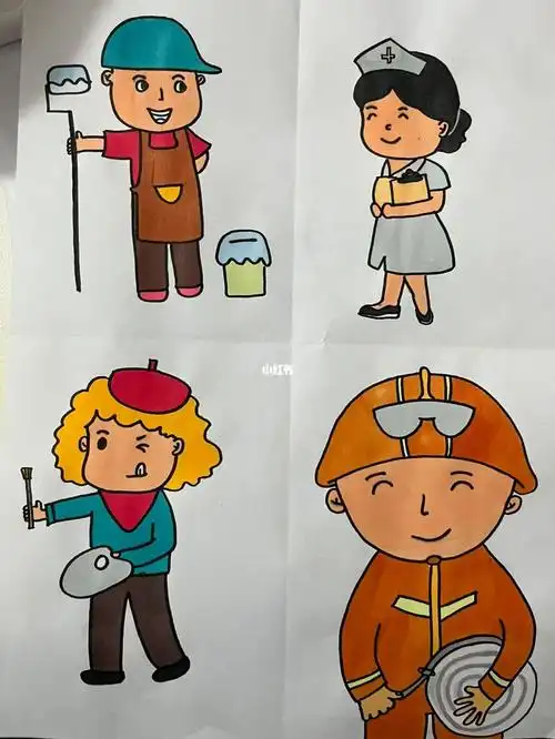 简笔画不同职业人物