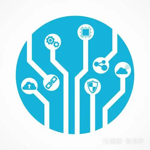 电路板集成概念,技术图标