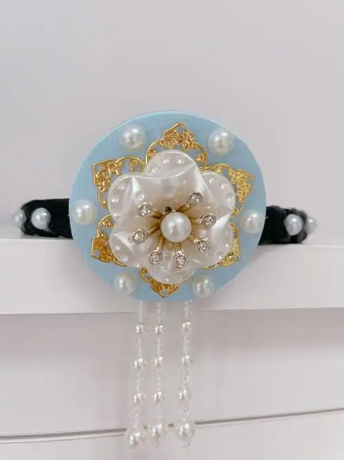 汉服头饰朝鲜族发饰韩服胸针流苏挂件复古中式搭配旗袍纯手工刺绣