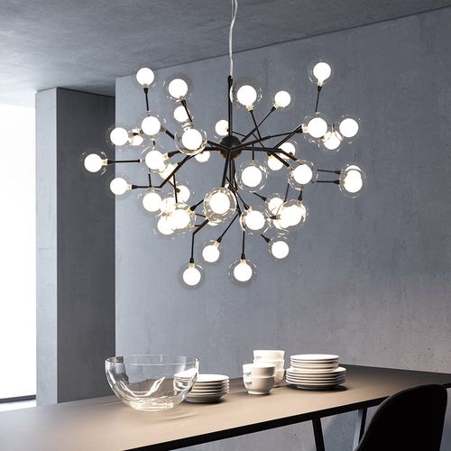 现代风格家用客厅灯具创意个性餐厅温馨小玻璃球网红北欧卧室吊灯