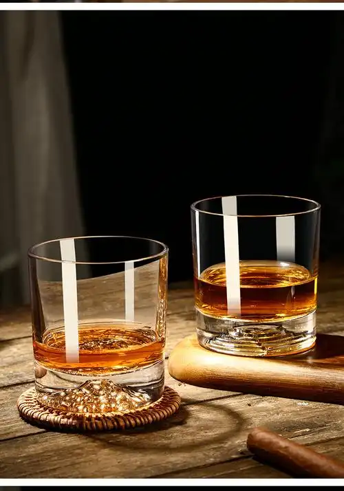 创意日式加厚玻璃洋酒杯个性复古酒杯啤酒杯威士忌杯古典杯冰球杯