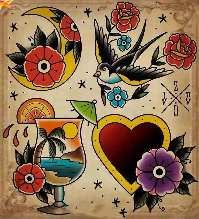 欧美拼接 #纹身手稿 #纹身图案  - 抖音