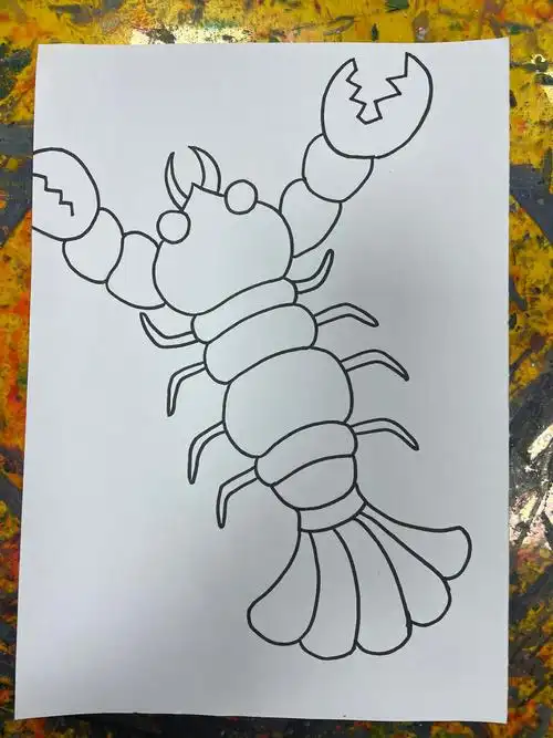 创意美术儿童画  #少儿创意美术  #创意美术  #小龙虾  #小朋友