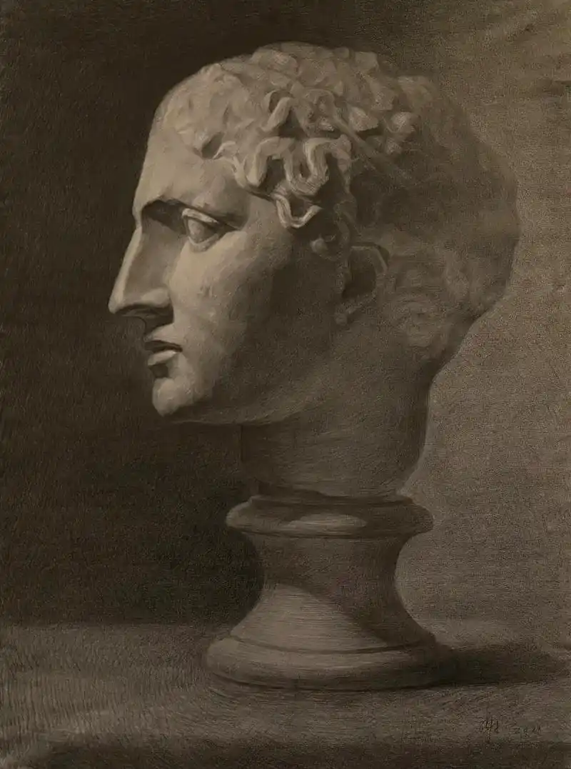 画一个巴特农女神石膏像.#巴特农 #石膏像 #素描 #石膏人 - 抖音