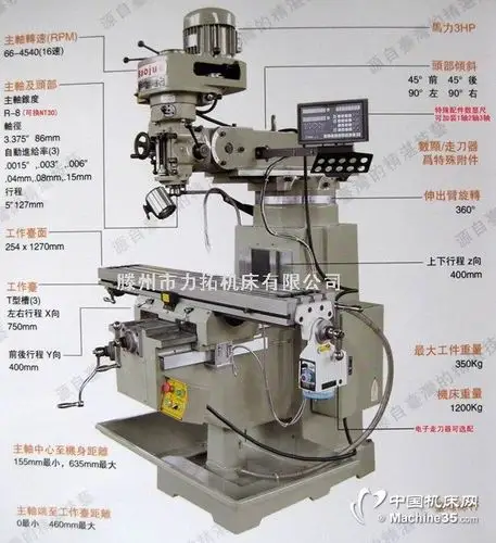 炮塔铣床力拓m5立式摇臂炮塔铣床