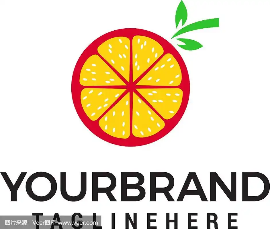 橘子水果标志设计概念模板
