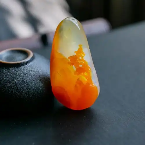 锦玉天然黄龙挂件山水深山访友团坡冰种xx00168颈饰