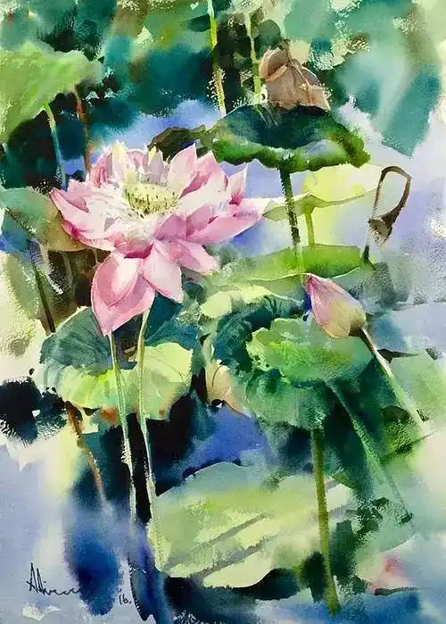 水彩基础技法干画法