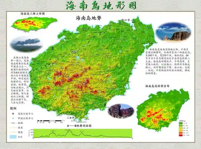 海南岛地形图