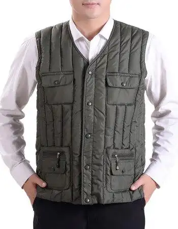 中年马甲男坎肩背心秋冬季羽绒棉马夹保暖老年人男士棉马甲爸爸装 009