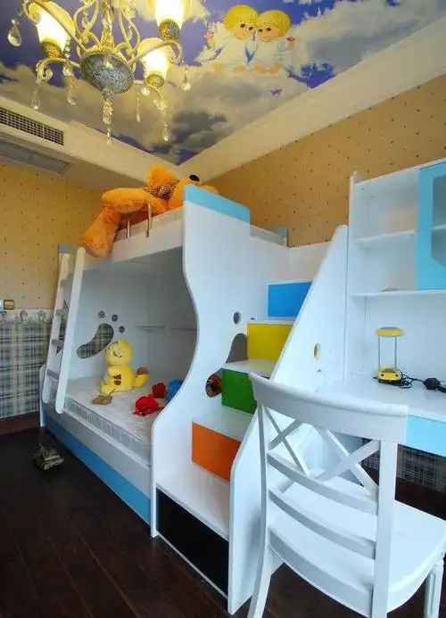 现代简约风格儿童房装修图片现代简约儿童高低床图片装修效果图