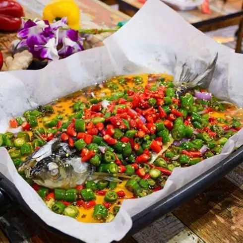 55元抢购原价102元妈斗纸包鱼套餐(纸包江团鱼一