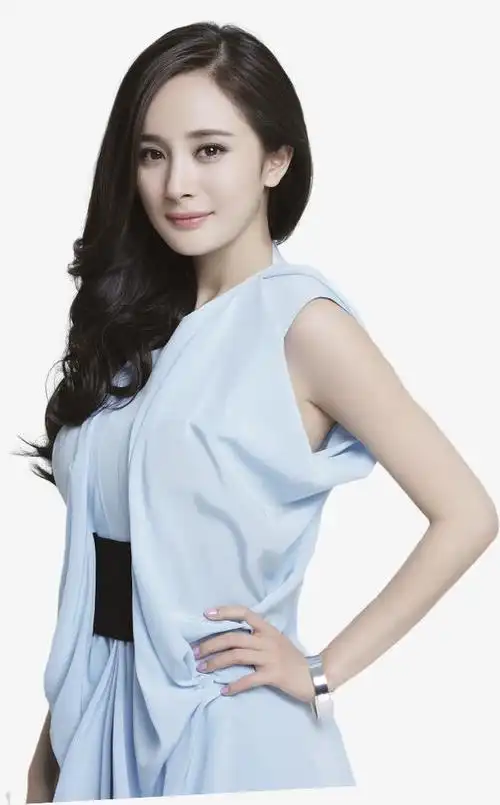 白色知性卷发模特杨幂明星