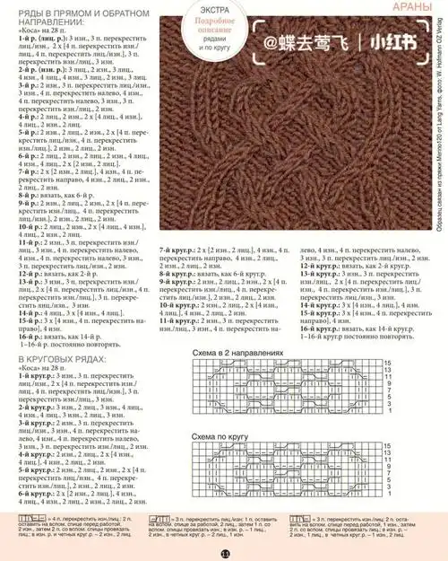 图解棒针编织一组毛衣针织物花纹图案