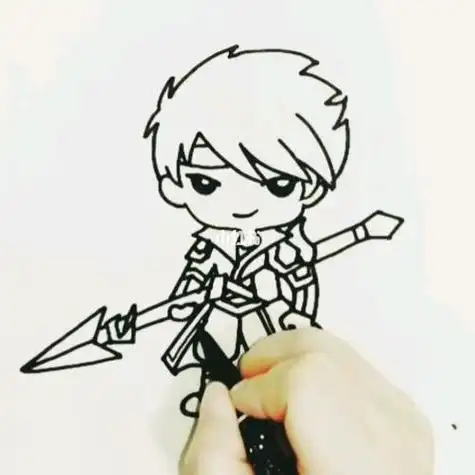 王者荣耀人物简笔画 赵云简笔画王者荣耀画个简笔画文化绘画