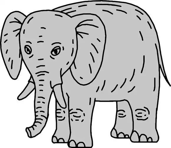 可爱的大象卡通坐姿图片