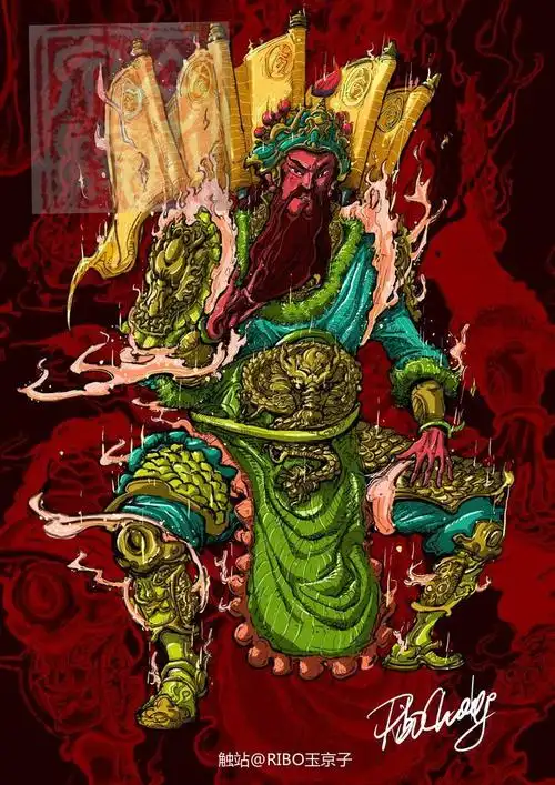 关圣帝君   关公   西路财神插画图片壁纸