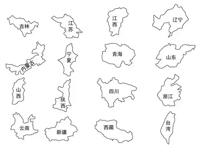 中国各省地图形状