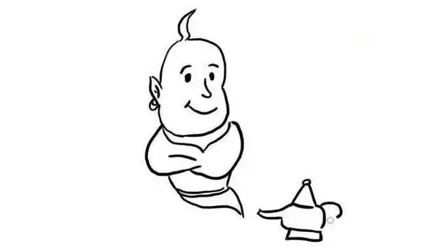 如何画出阿拉丁神灯里的灯神儿童简笔画