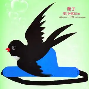 燕子头饰表演道具黄鹂鸟帽子小鸟卡通头套儿童角色扮演幼儿园公开