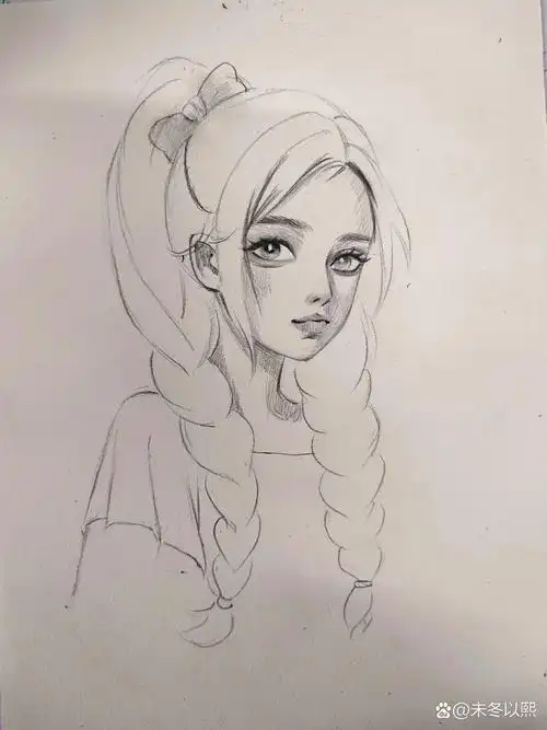 简单动漫素描人物女生简单出效果 适合初学,简单出效果 适合8,9岁以上