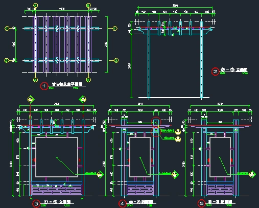 徽派钢结构文化长廊施工图