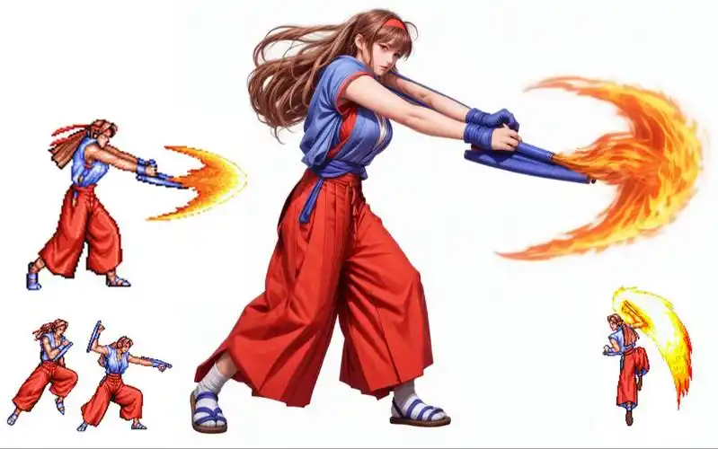 双截龙格斗瑞贝卡ai重绘