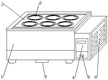 了一种电热恒温水浴锅,它包括锅体,与锅体连接的顶盖和温度控制装置