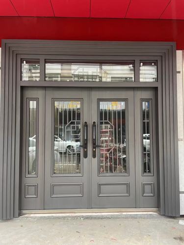 德骊嘉锌钛合金钢化玻璃门别墅大门双开门农村自建房乡村庭院门家用进