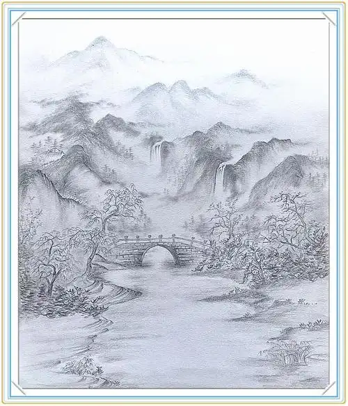 艺术实践作品展播 > 绘画 > 素描《山水》图文编辑:尚莉