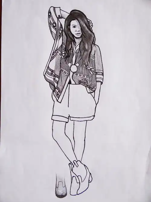 自己画的服装类手绘图_朽木千叶-站酷zcool