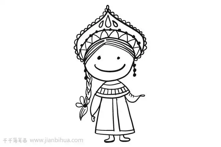 简笔画白俄罗斯族服饰简笔画俄罗斯族服饰简笔画俄罗斯族简笔画装饰品
