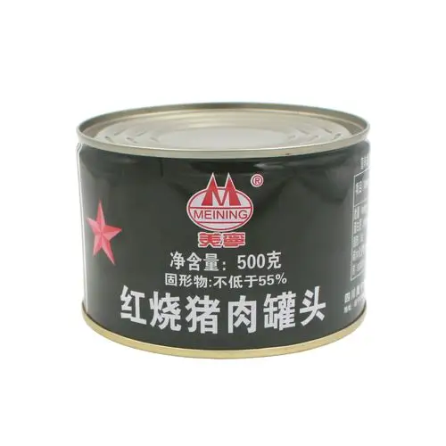 美宁带星军罐红烧猪肉罐头500g*3即速食户外食品旅行肉制品满就送
