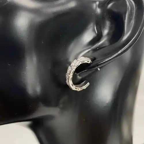 bvlgari宝格丽 白金满钻蛇骨耳钉 原价40900