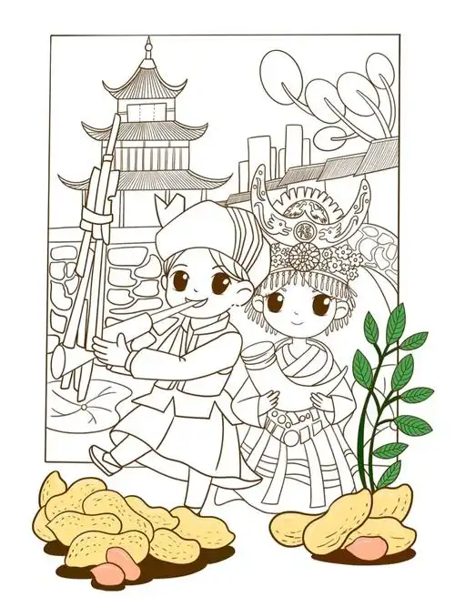 苗族#创意美术  #原创  #薯队长  #画室  #民族风  #手绘  #插画分享